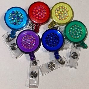 Rhinestone Bling Badge Holder